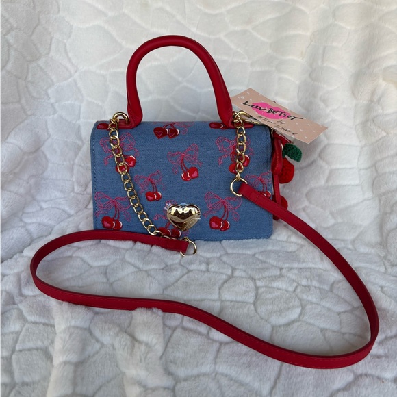 Betsey Johnson Handbags - Betsey Johnson Blue and Red Cherry Mini Bag